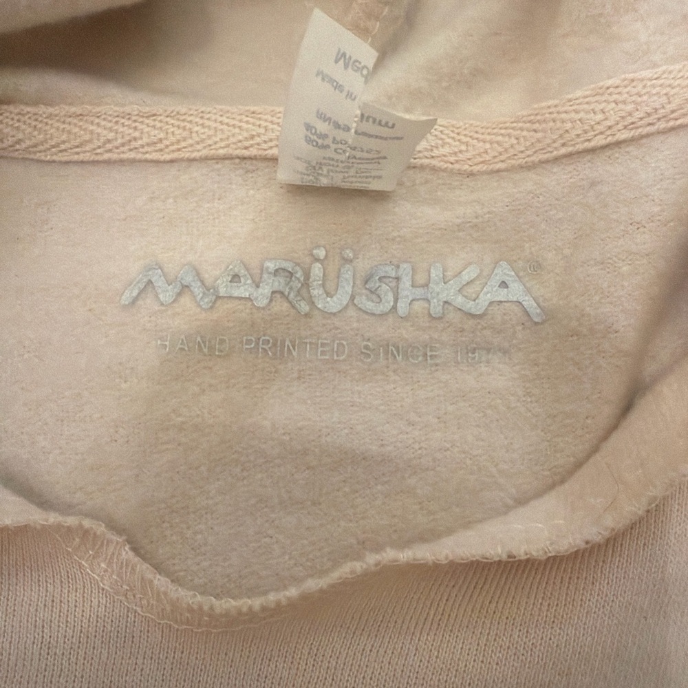 Marushka Boho Artsy Sunflower Graphic Notch Neck Hoodie Size Medium - Picture 4 of 7